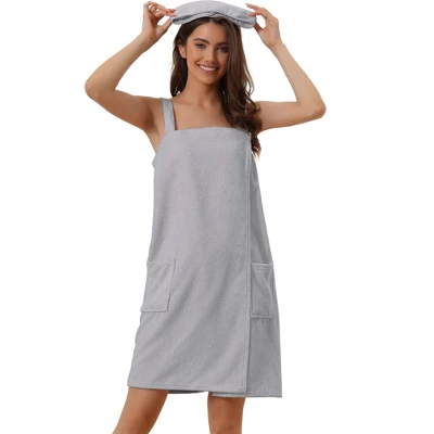 Cheibear Womens Towel Wrap Bathrobe Spa Towels Robe With Adjustable Closure For Gym Shower - Image 9