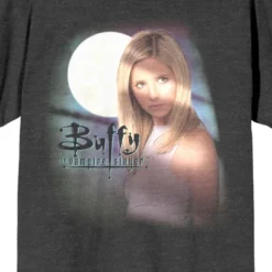 Buffy The Vampire Slayer Full Moon Key Art Crew Neck Short Sleeve Charcoal Melange Women's T-shirt