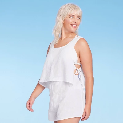 Women's Side-Tie Cover Up Cropped Tank Top - Wild Fable⢠- Image 5