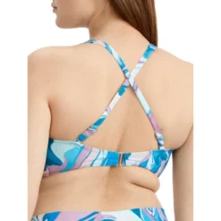 Birdsong Women's Tide Pool Tie Front Bikini Top - S10144-TIPOL