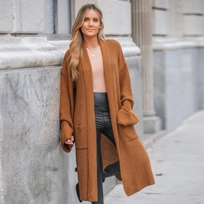 Women's Open-Front Duster Longline Cardigan - Cupshe - Image 6