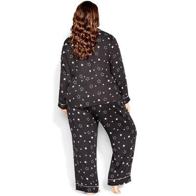 Women's Plus Size Galaxy Sleep Shirt - Black | CITY CHIC
