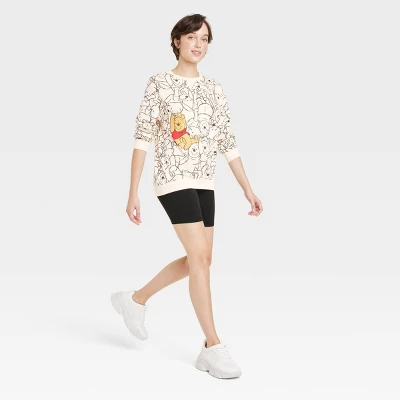 Women's Winnie The Pooh AOP Cozy Graphic Sweatshirt - Tan - Image 2