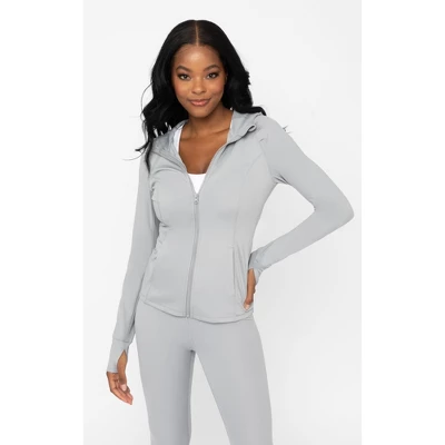 Yogalicious - Women's Slim Fit Hooded Track Jacket - Image 14