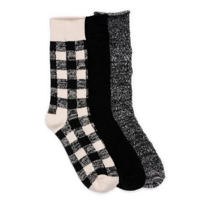 MUK LUKS Women's 3 Pack Boot Socks