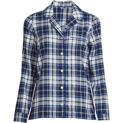 Lands' End Women's Tall Long Sleeve Print Flannel Pajama Top - Image 4