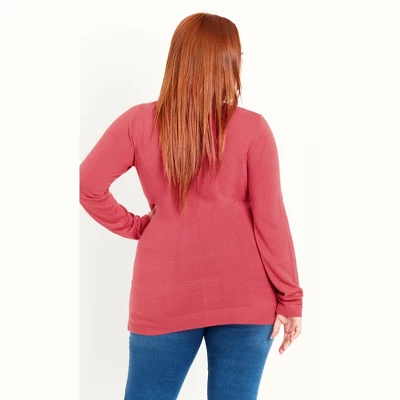 Women's Plus Size V Neck Jumper - Pink | EVANS - Image 2