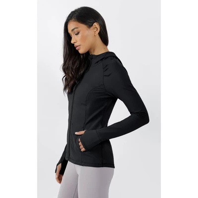 Yogalicious - Women's Slim Fit Hooded Track Jacket - Image 2