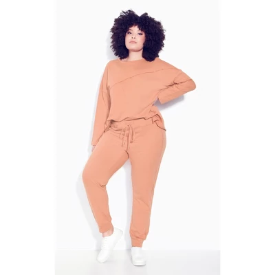 Women's Plus Size Only Lounge Plain Pant - Terracotta | ZIM & ZOE - Image 3