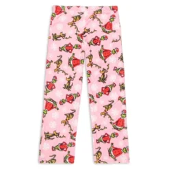 Dr. Seuss Womens' The Grinch And Max Snowflake Fleece Plush Pajama Pants