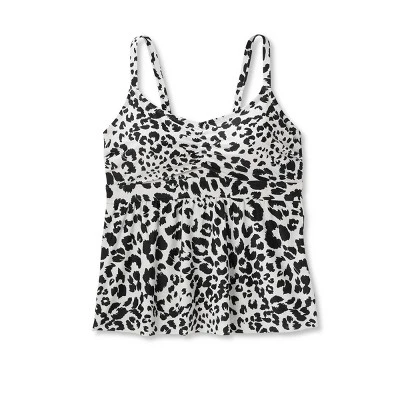 Women's Post Mastectomy Scoop Neck Tankini Top - Kona Solâ„¢ Leopard Print - Image 4