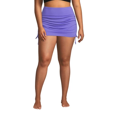 Lands' End Women's Plus Size Chlorine Resistant Tummy Control Adjustable Swim Skirt Swim Bottoms - Image 9
