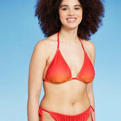 Women's Triangle Bikini Top - Wild Fable⢠Orange Ombre Print - Image 3