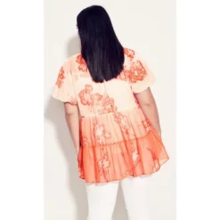 Women's Plus Size Shion Tiered Shirt - Blush | ARNA YORK