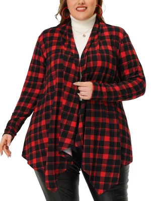 Agnes Orinda Women's Plus Size High Low Long Sleeve Open Front Knit Sweater Cardigan - Image 5