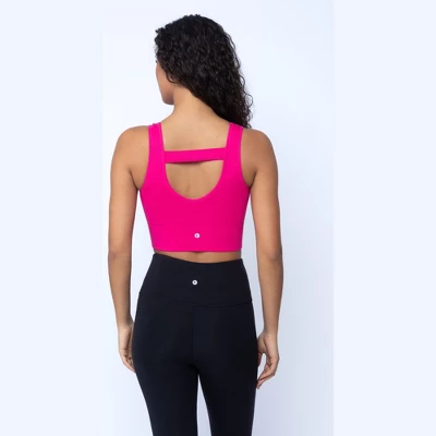 90 Degree By Reflex Womens 2 Pack Ribbed Seamless Bianca Strappy Back V-Neck Cropped Tank - Image 2