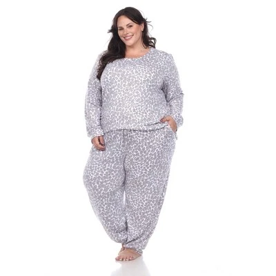 Plus Size 2 Piece Leopard Lounge Set - White Mark - Image 2