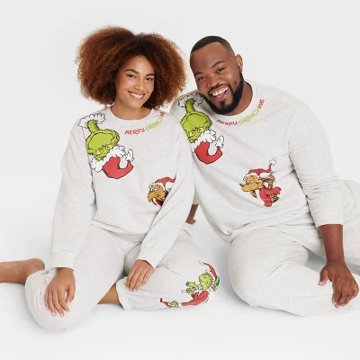 Adult's The Grinch Graphic Sweatshirt - Oatmeal - Image 4