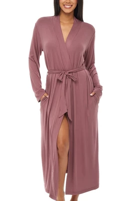 Women's Classic Soft Knit Long Lounge Robe With Pockets - Image 16