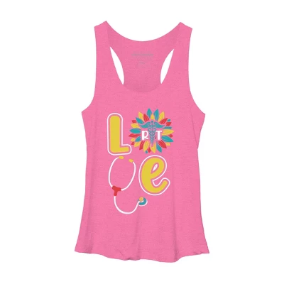 Women's Design By Humans RT Stethoscope Gift Respiratory Therapist Costume Gifts By Lukesstore Racerback Tank Top - Image 4