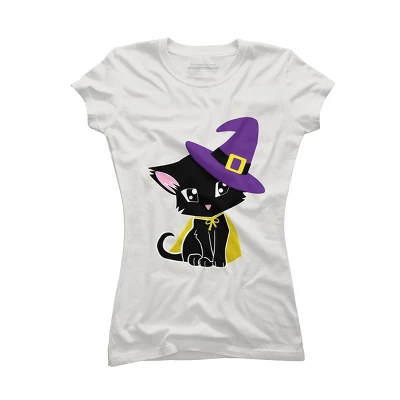 Junior's Design By Humans Halloween Cat By AdrianaOliveira T-Shirt - Image 8