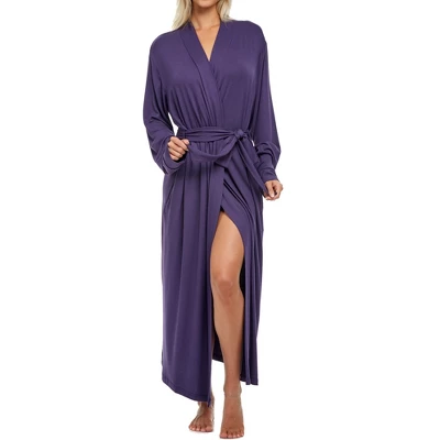 Women's Classic Soft Knit Long Lounge Robe With Pockets - Image 11