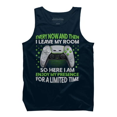Design By Humans Funny Video Games Every Now And Then I Leave My Room By Tank Top - Image 3