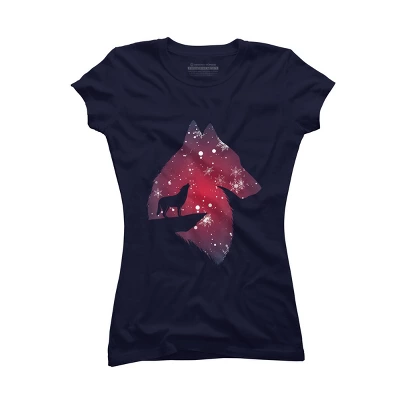 Junior's Design By Humans Funny Christmas Wolf With Snowfall Outfit Adults Baby Kids T-Shi By NekoShop T-Shirt - Image 5