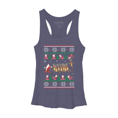 Women's Design By Humans Yoga Christmas By Sophialada Racerback Tank Top - Image 4