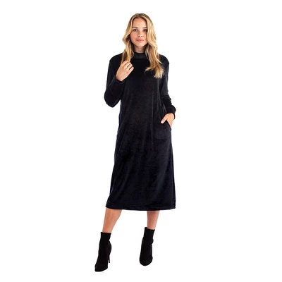 Softies 46" Feather Velour Funnel Neck Lounge Dress - Image 7