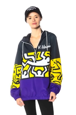 Members Only - Women's Colorblock Windbreaker Oversized Jacket - Purple - Image 5