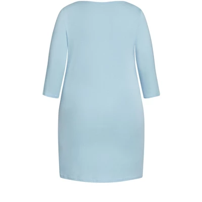 Women's Plus Size Cocktails Sleep Shirt - Blue | AVENUE - Image 3