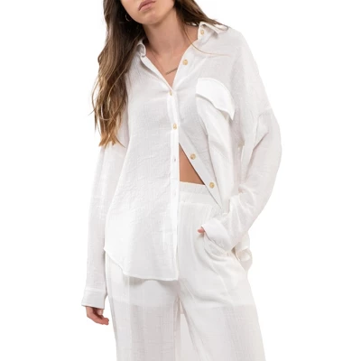 August Sky Women's Lightweight Button Down Top - Image 7