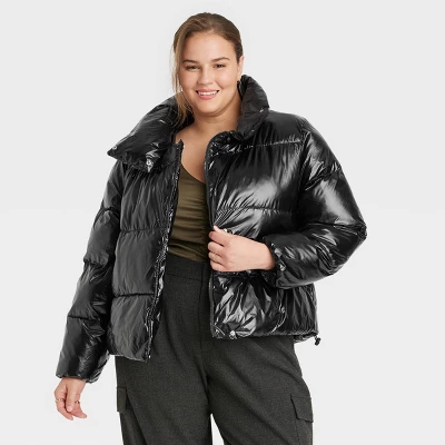 Women's Short Relaxed Puffer Jacket - A New Day™ - Image 3