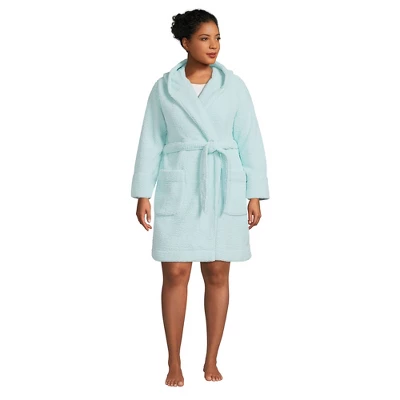 Lands' End Women's High Pile Fleece Hooded Robe - Image 6