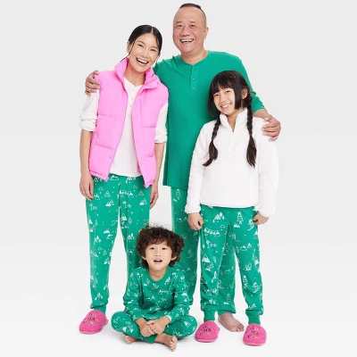 Women's Ski Scene Matching Family Thermal Pajama Pants - Wondershop™ Green - Image 2