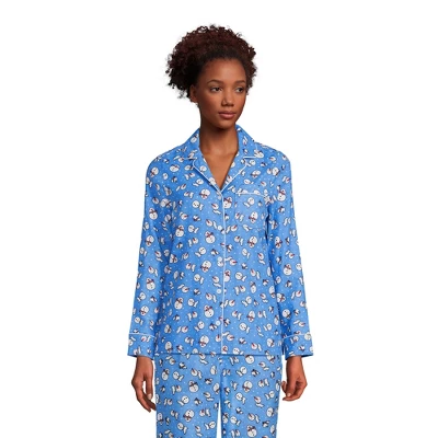 Lands' End Women's Tall Long Sleeve Print Flannel Pajama Top - Image 2