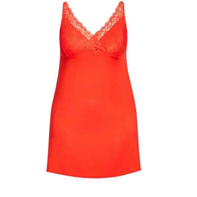 Women's Plus Size Sexy Chemise - Red | AVENUE - Image 2