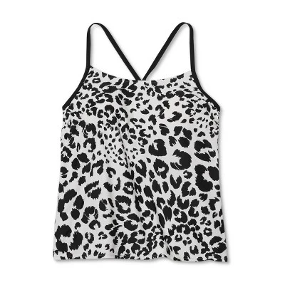 Women's Post Mastectomy Scoop Neck Tankini Top - Kona Solâ„¢ Leopard Print - Image 3