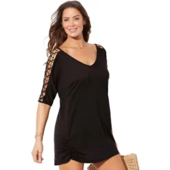 Swimsuits For All Women’s Plus Size Kinsley Cut Out Cover Up Tunic