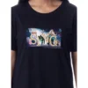 Sing (Franchise) Womens' Movie Film Character Nightgown Sleep Pajama Shirt Black
