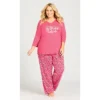 Women's Plus Size Cold Outside Sleep Top - Pink | AVENUE