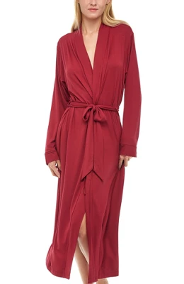 Women's Classic Soft Knit Long Lounge Robe With Pockets - Image 6