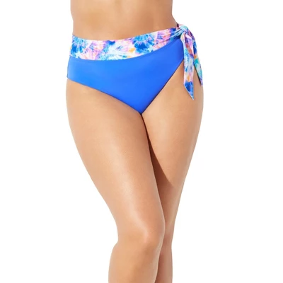 Swimsuits For All Women’s Plus Size Shirred High Waist Bikini Bottom - Image 4