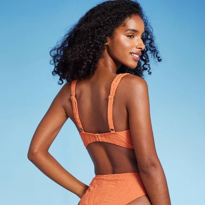Women's Bandeau Jacquard Bikini Top - Shade & Shore™ Orange - Image 4