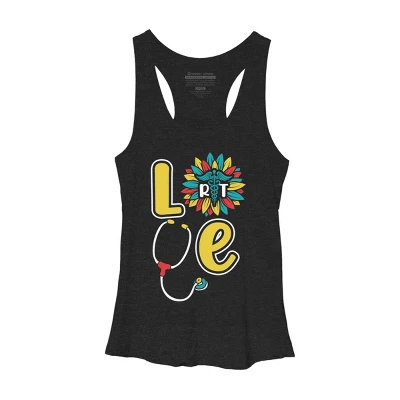 Women's Design By Humans RT Stethoscope Gift Respiratory Therapist Costume Gifts By Lukesstore Racerback Tank Top - Image 3