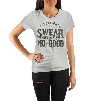 Harry Potter Marauder's Map I Solemnly Swear That I Am Up To No Good Women's White Tee T-Shirt Shirt