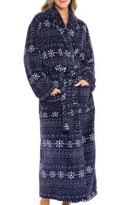 Women's Warm Fleece Winter Robe, Long Soft Plush Bathrobe - Image 14