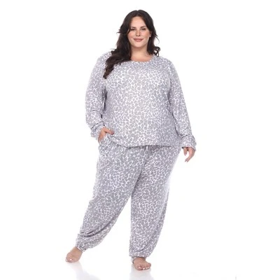 Plus Size 2 Piece Leopard Lounge Set - White Mark - Image 5