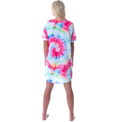 Scooby-Doo Women's Cartoon Graphic Tie Dye Nightgown Sleep Shirt Pajama Multicolored - Image 2